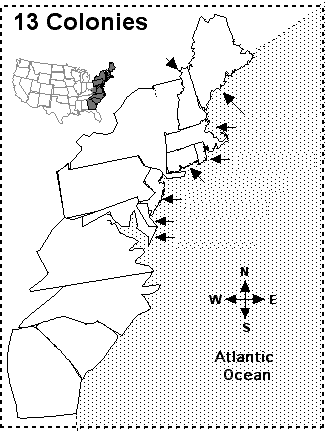 Map Of 13 Original Colonies. map the 13 original states