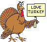 thanksgiving turkey with sign animation